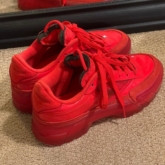 LIMITED EDITION Reebok Club C Cardi B INSTINCT RED Lifestyle Sneakers - Picture 8 of 12